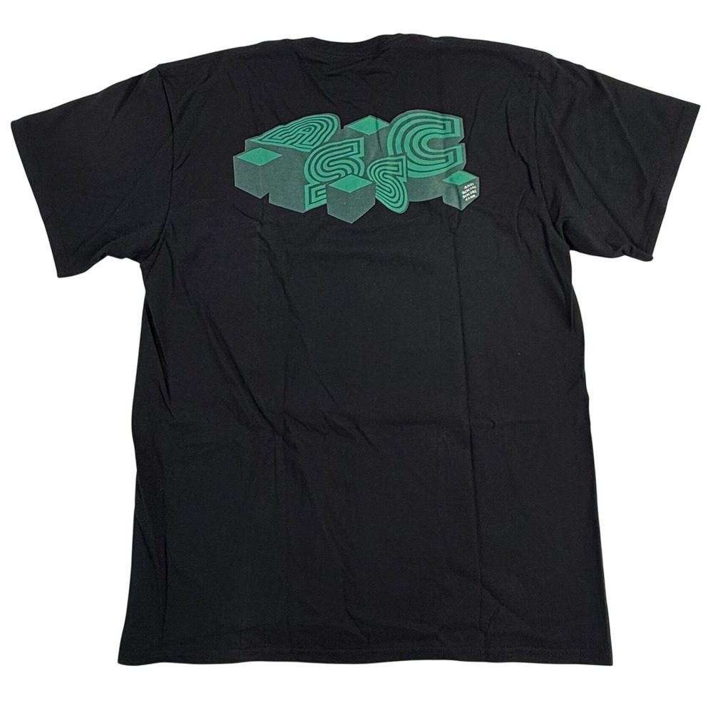 Anti Social Social Club ASSC 3D Geometric Logo Black Green T-Shirt Mens L NEW